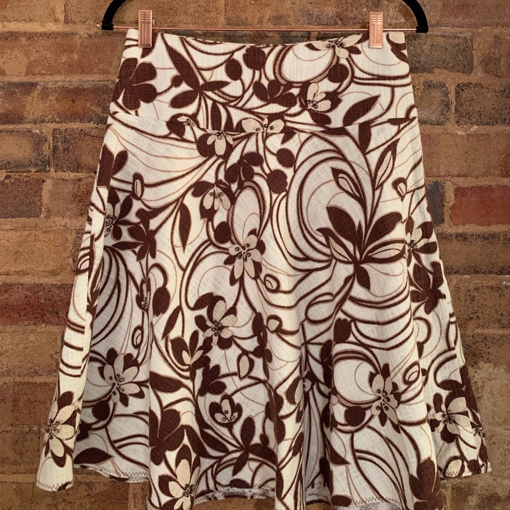 The Limited Floral Linen Skirt